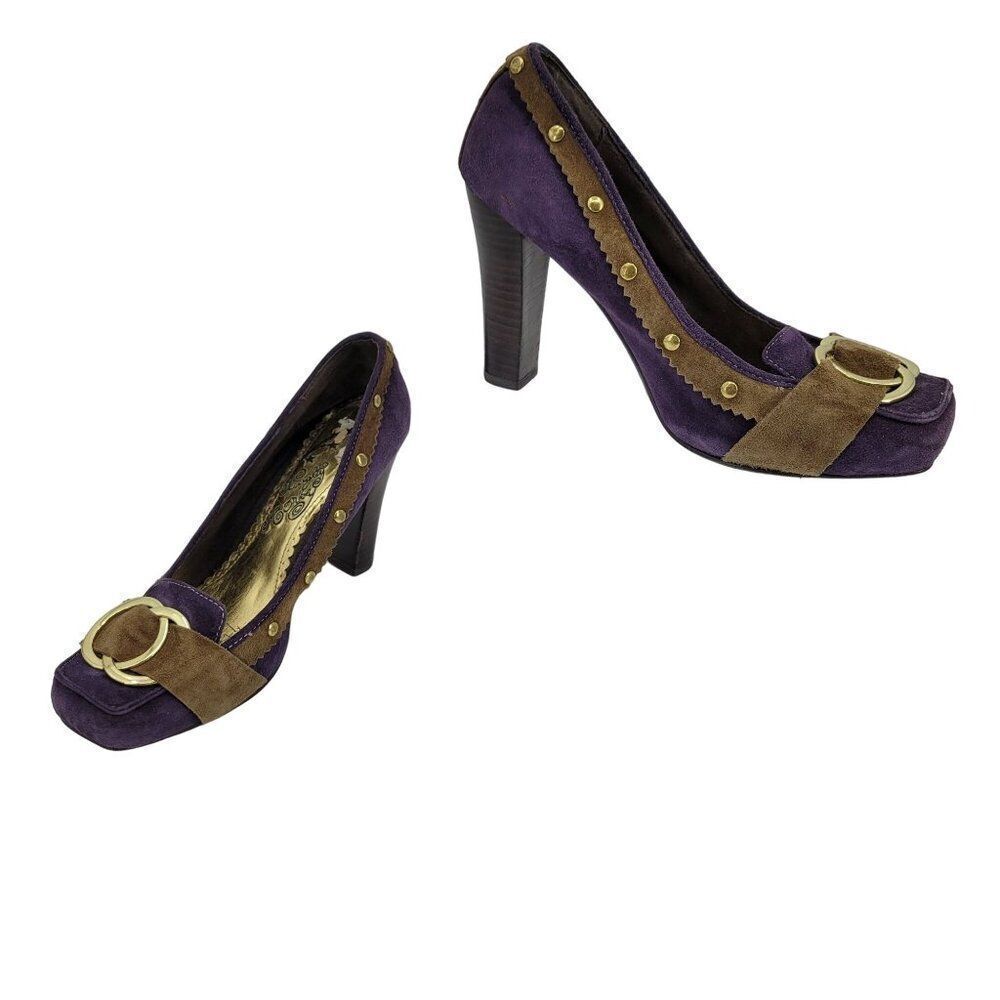 Naughty Monkey Heels Pumps Leather Purple Pirate Witchcore Goblincore 8.5